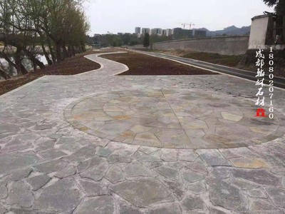 蒲江县工地，青石自然面碎拼案例