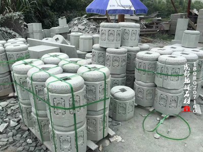 青石柱脚_柱墩_柱础_磉磴_红砂岩_翰林石材