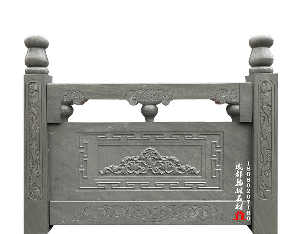 翰林石材专业定制青石浮雕栏杆