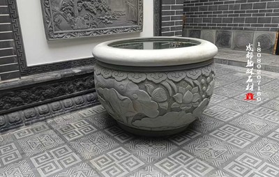 中式别墅青石风水缸四川