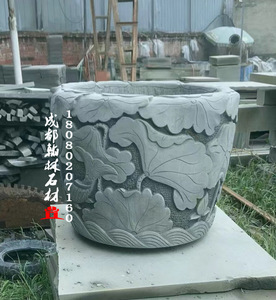 四川青石石雕水缸