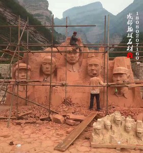 四川红砂岩浮雕墙制作