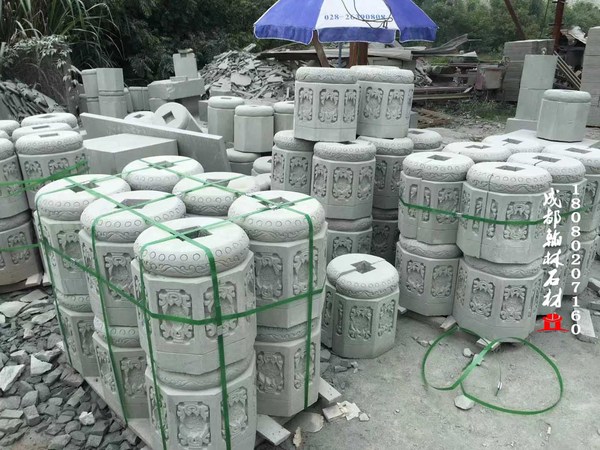 青石柱脚_柱墩_柱础_磉磴_红砂岩_翰林石材