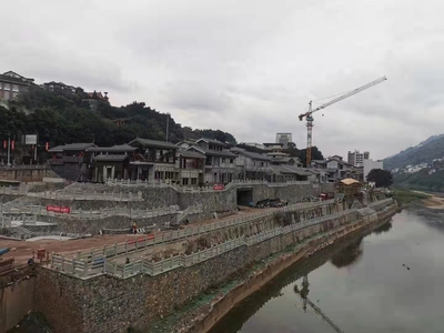 茅台镇工地青石栏杆效果图