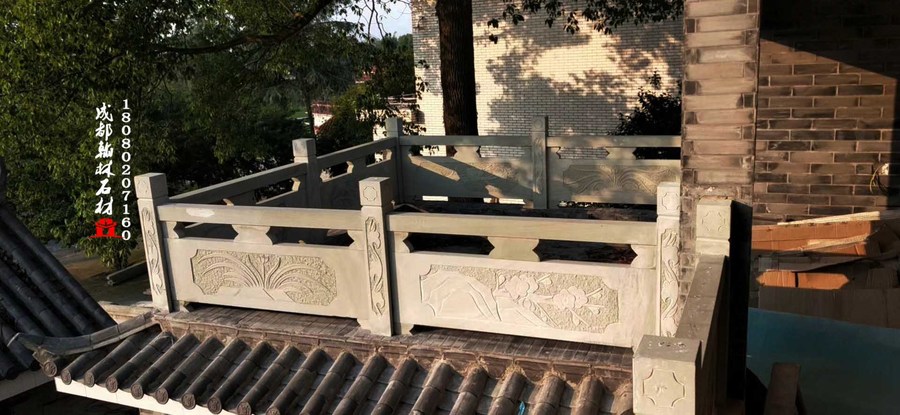 泸州中式别墅青石栏杆效果图